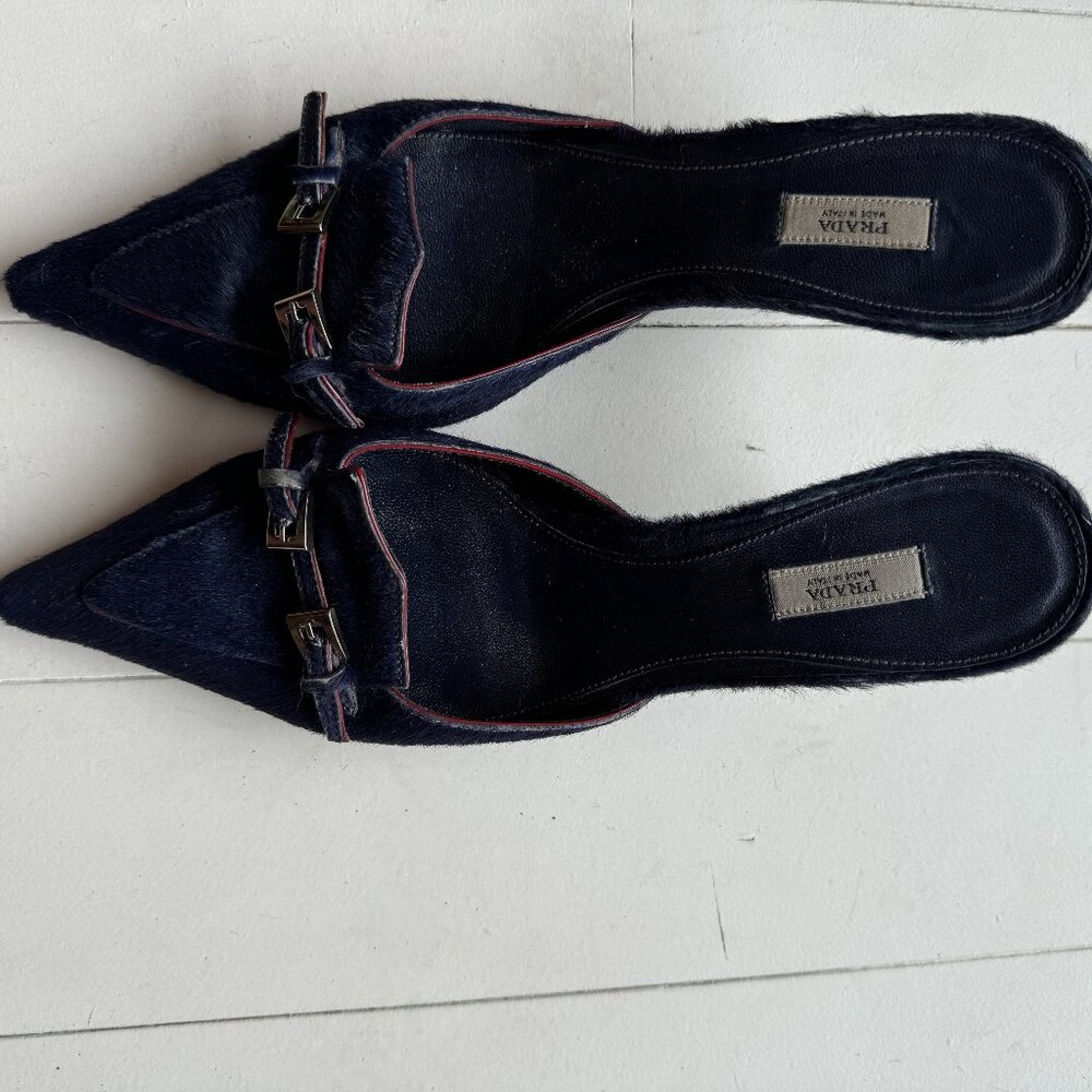 Cowhide Kitten-heel slip-on shoes
